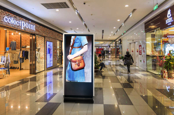 500nits Floor Standing Touch Screen Kiosk 55 Inch Digital Signage Display